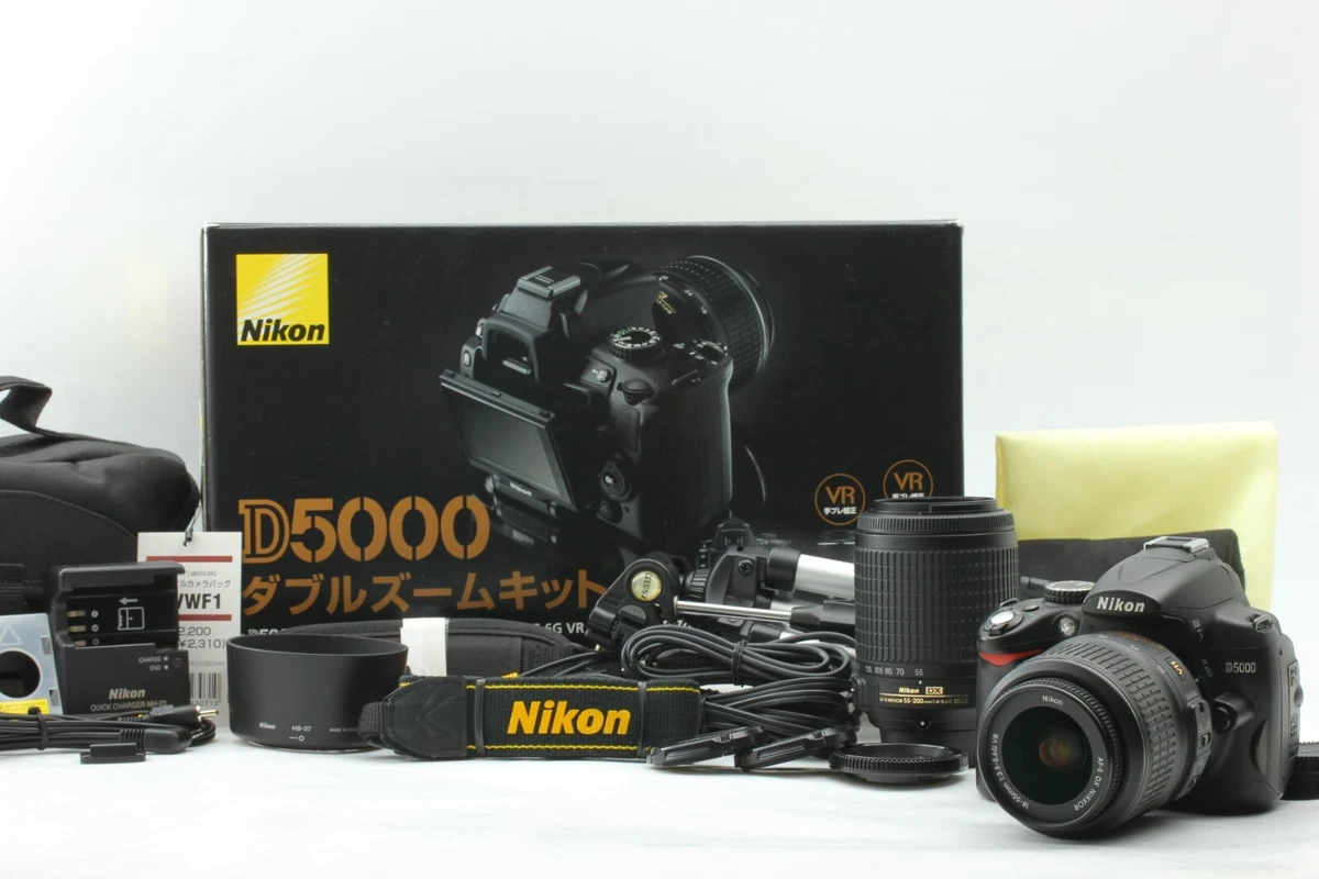 [MINT in Box] Nikon D5000 Digital Double Zoom Kit w/18-55mm 55-200mm lens  JAPAN