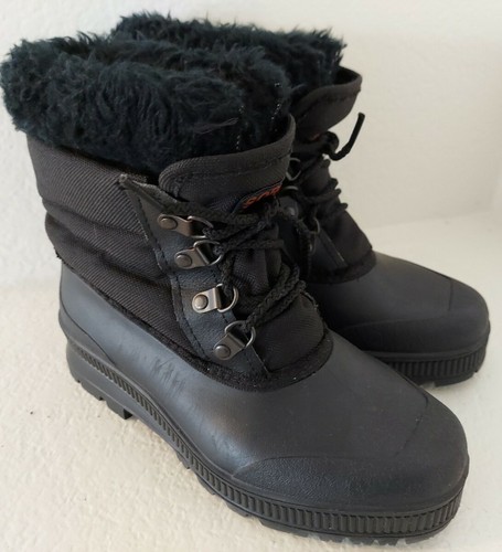 Sorel Black Snow Winter Boots Fur Top 