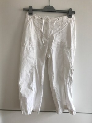 Tolle Canda Damen Hose Capri 3/4 Bermuda Cargo- Weiß - Gr. 38 - Neu!