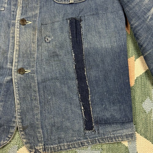 Vintage 50s Denim Chore Coat Union Made Barn Jacket Sanforized Distressed - Picture 4 of 12