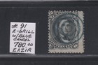 #91 US Classic Stamp: w/rare almost full blue cancel...High CV $780.00 low start — photo 1