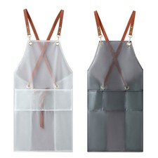 Oil-proof Women Overalls Kitchen Work Clothes for Dishwashing with Large Pocket