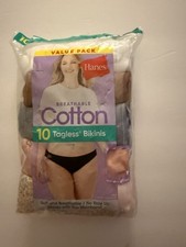 NEW Hanes Cotton Women's Bikinis Size 5/S- Multicolor Pack of 10 