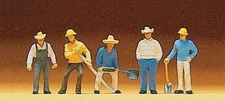 Preiser 10031 HO Scale Railroad Personnel Track Workers pkg(5)
