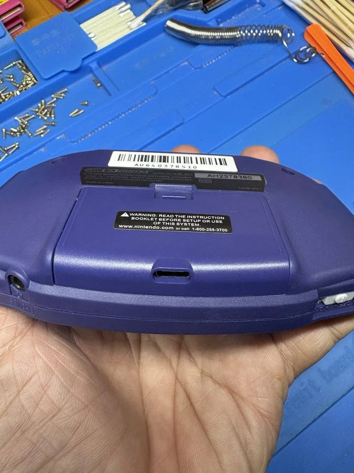 Púrpura Indigo Gameboy Advance Retroiluminada Pantalla IPS GBA Nintendo V5 Estuche 1800 mah Foto 4 de 4