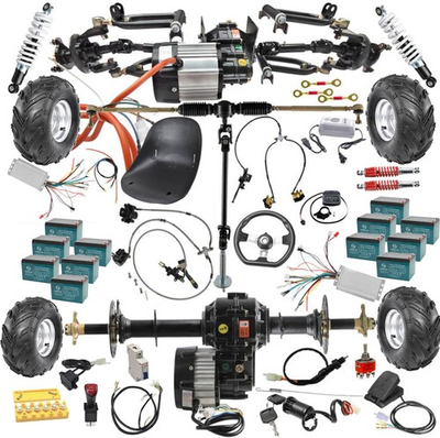 #ad Electric Go Kart Build Kit Front Drive Shaft amp;Rear Axle 1500W Motor Differential $58.99