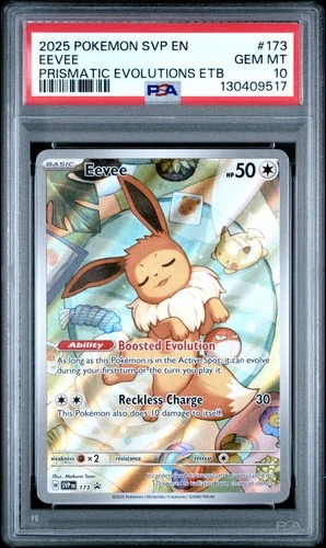 2025 POKEMON SVP PRISMATIC EVOLUTIONS ETB PROMO #173 EEVEE PSA 10