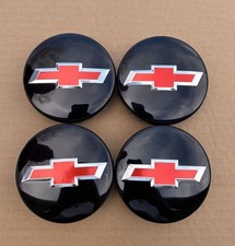 4x 83mm Gloss Black Red Wheel Center Caps Fits Chevy Silverado Suburban Tahoe