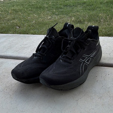ASICS Black Lace Up Low Top Sneaker Athletic ...