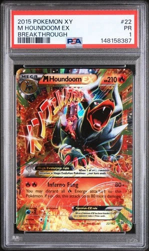 2015 Pokemon XY M Houndoom ex Breakthrough Ultra Rare #22/162 PSA 1  POP 7