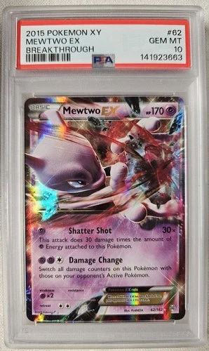 PSA 10 GEM MINT 2015 POKEMON XY MEWTWO EX 62/162 BREAKTHROUGH🔥🔥