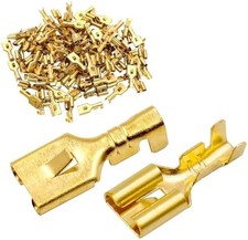 Female Spade Quick Splice Crimp Terminals 6.3mm Crimp Connector Non Insulated 10