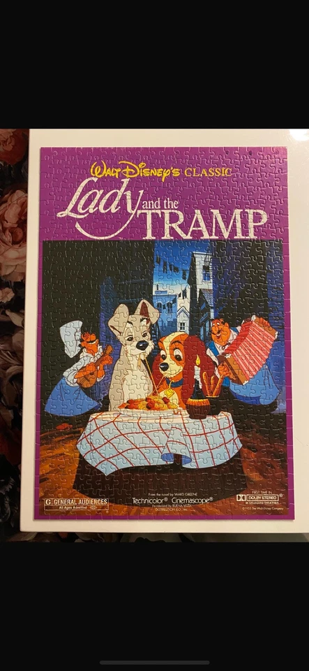 Waddingtons Puzzle USA 500 Teile Lady and the Tramp Vintage Disney Susi Strolch - Bild 2 von 4