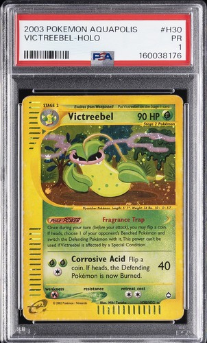 2003 POKEMON AQUAPOLIS #H30 VICTREEBEL-HOLO PSA 1