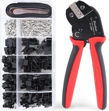 Open Barrel Terminal Wire Crimping Tool with 590PCS JST-SM Connectors Kit- 24-16