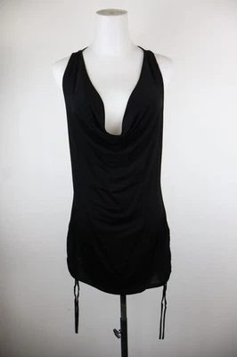 GUESS Damen Canotta Shirt Ärmellos Schwarz L Vintage Basic V-Ausschnitt - Bild 1 von 4