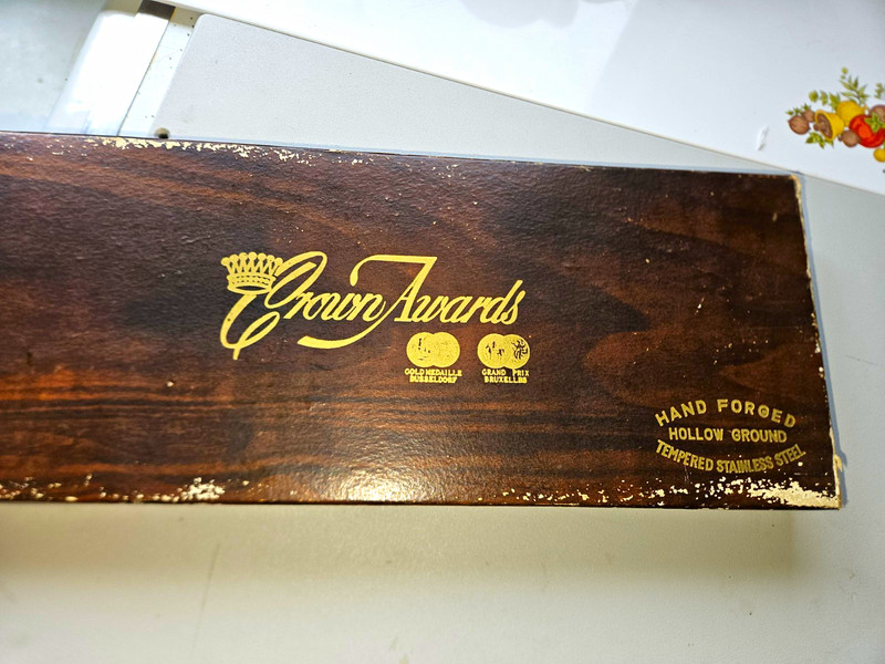 Vintage Crown Awards 3-Piece Stainless Carving Set Never Used In Original Box