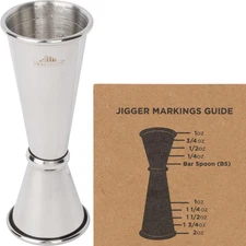 Premium Japanese Jigger 8 Precise Measurement Markings, Heavy Duty 304 Stainless