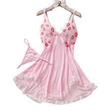 Sexy Lingeie With Thong Set Transparent Lace Underwear Babydoll Dress Nightdress