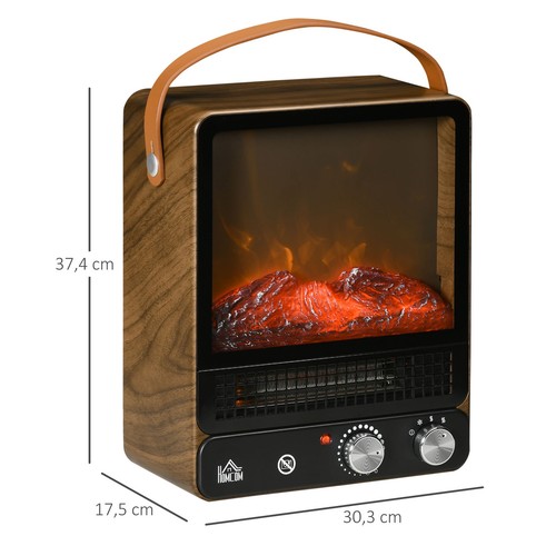 Chimenea Eléctrica Chimenea de Pie con Temperatura Ajustable Llamas Realistas - Imagen 4 de 10