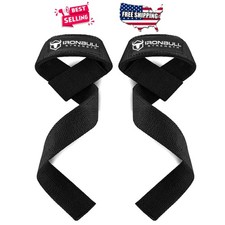 Lifting Wrist Straps Pair Padded Cotton Gym Support for Deadlifts Powerliftin...