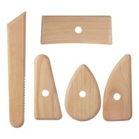 5Pcs Wooden Clay Sculpting Tools Set Pottery Foot Shapers Tool Clay Texture Ribs