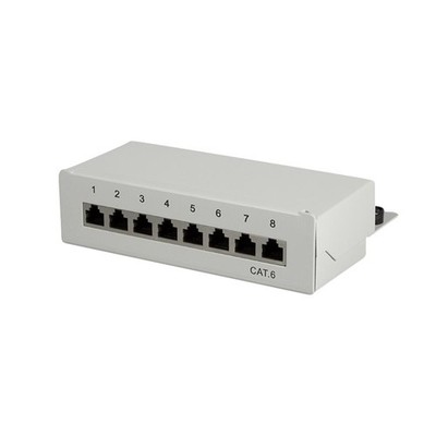 LogiLink NP0016A Patch Panel 19'' CAT6 RJ45 8-port vollgeschirmt weiß