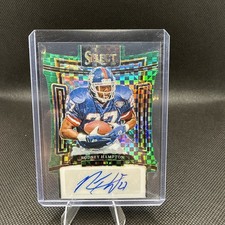 2023 Panini Select - Signatures Rodney Hampton #SIG-RHA Green Prizm Die-Cut /5 