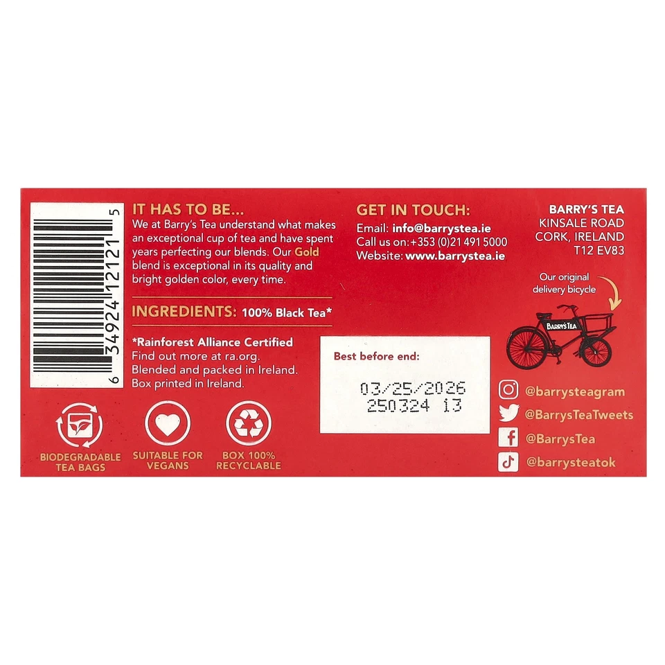 Mezcla dorada, 40 bolsitas de té, 4,4 oz (125 g) Foto 2 de 3