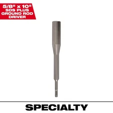 MILWAUKEE 5/8" X 10" Carbide Sds-Plus Ground Rod Driver Steel Hammer Drill Bit