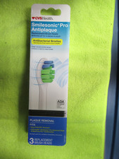 Smilesonic Antiplaque Replacement Brush Heads 3 Count Remove Up To 7XMore Plaque