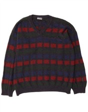 Jockey Mens V-Neck Jumper Sweater 2XL Grey Check UW09