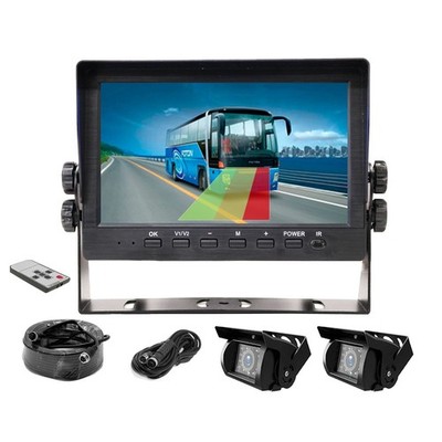 2x BSD Ai Backup Cameras 7'' DVR 1080P 2 Split Screen Monitor Loop Recording Rv