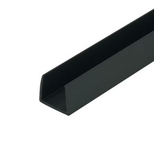 Outwater Black 1/2" Styrene Plastic U-Channel/C-Channel - Size Options