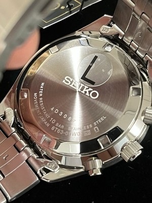 Seiko Men's Watch Chrono Black Dial Silver Stainless Steel