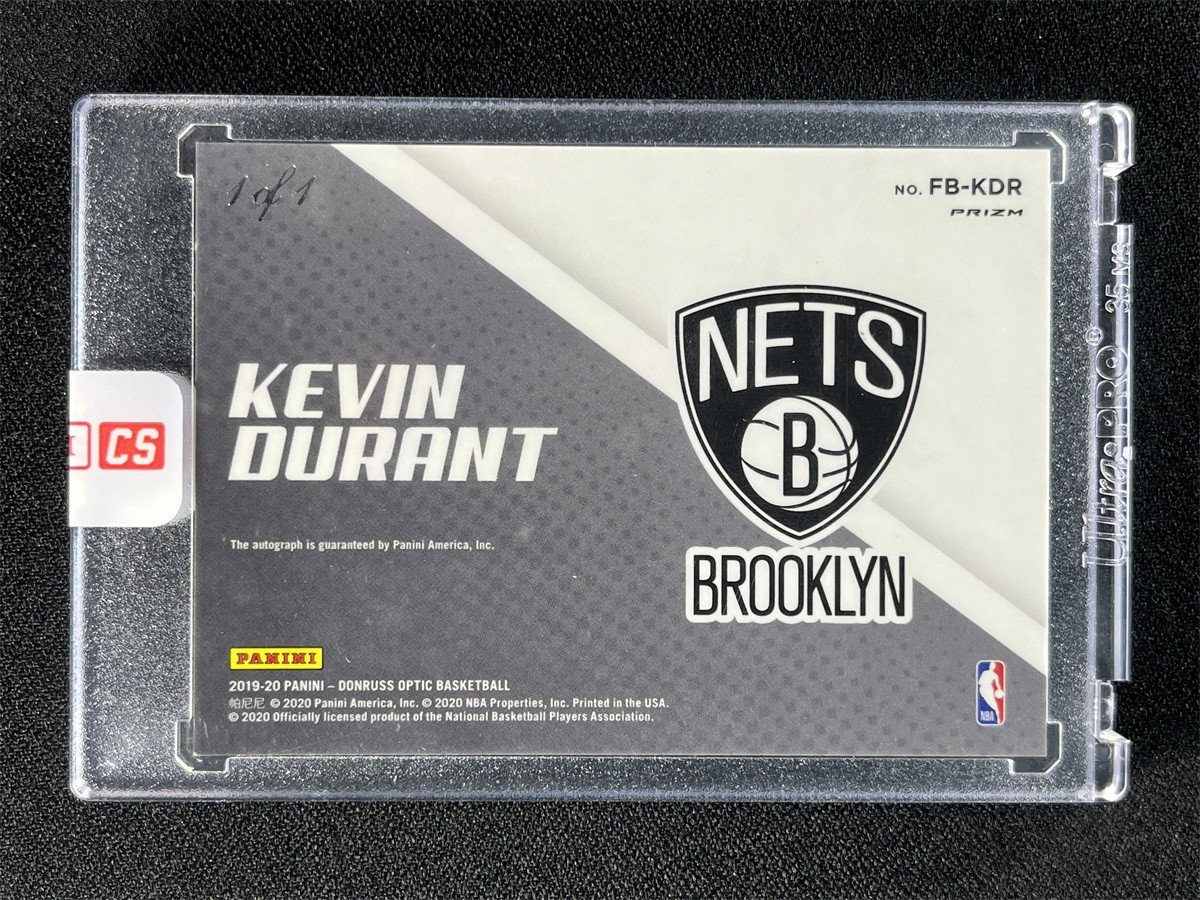 1/1 One Of One ! 2019-20 Donruss Optic Fast Break Kevin Durant Black Disco Auto view 2