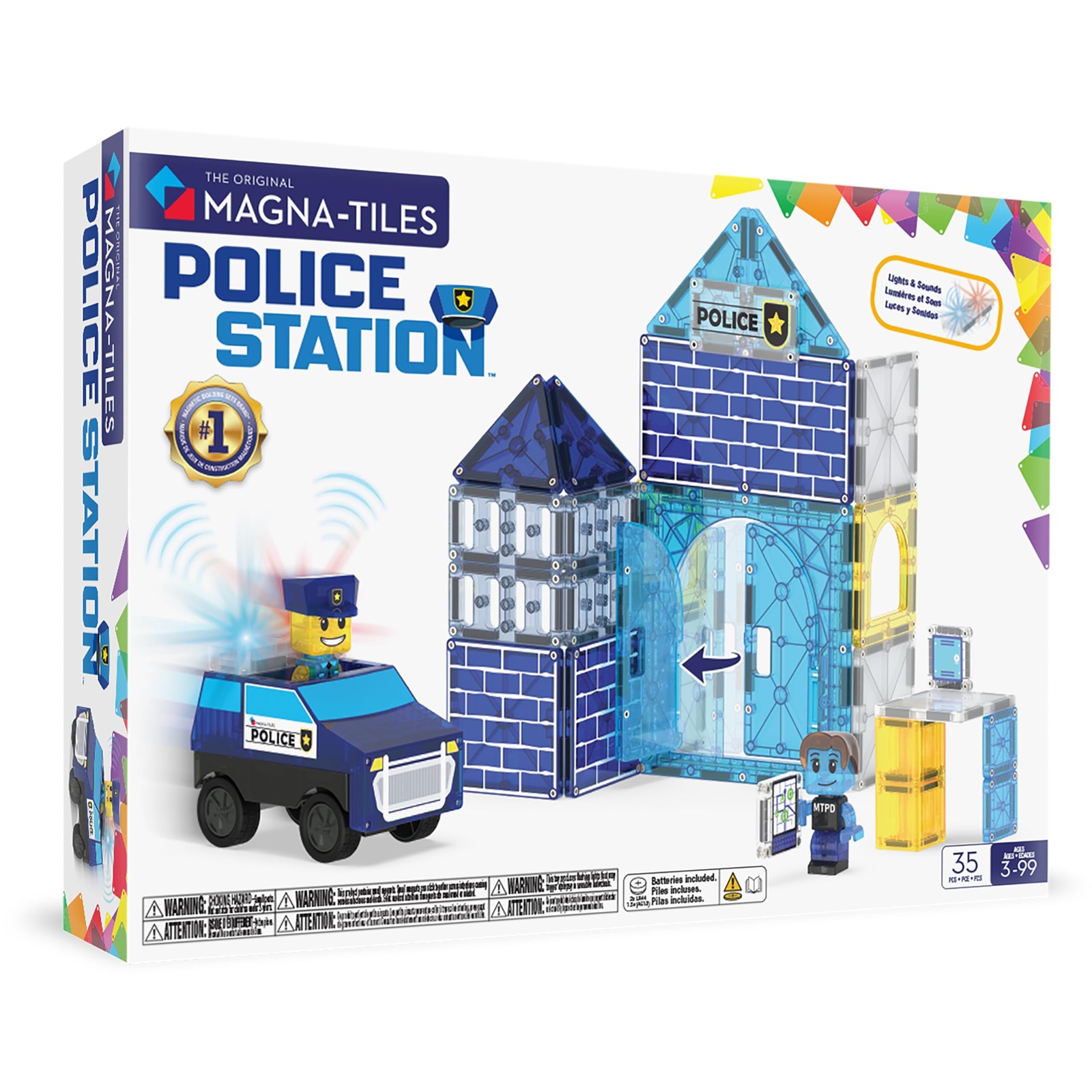 MAGNA-TILES Polizeistation 35-teiliges Magnetbauset - Die originale Magnetbaumar 20490₽