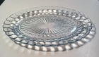 Anchor Hocking Blue Bubble Depression Glass 12" Oval Serving Platter