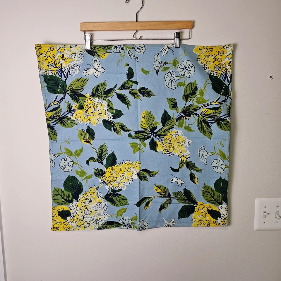 NWOT 2 Soft Surroundings Euro Pillow Shams Blue Floral Hydrangea Cotton 25x25 - Imagem 2 de 4