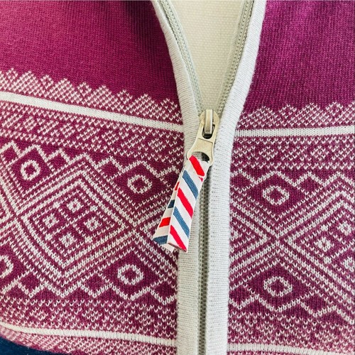 Cárdigan Suéter North Worn Cremallera Nórdico Naturaleza Isla Justa Tejido Azul Lana Talla L - Imagen 6 de 13