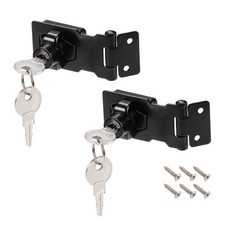 2pcs 3 inch Keyed Hasp Locks Zinc Alloy Twist Knob Keyed Locking Hasp
