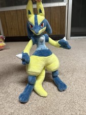 TAKARA TOMY Pokemon Shiny Lucario Plush Doll mid size Stuffed Toy 12  New