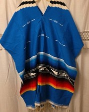 Tribal Serape Mexican Adult Poncho One Size Fits Most Colorful Spanish Sunset