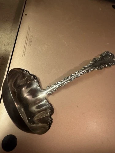 Louis VI Sterling Silver Sauce Ladle, Monogram, Whiting Gorham