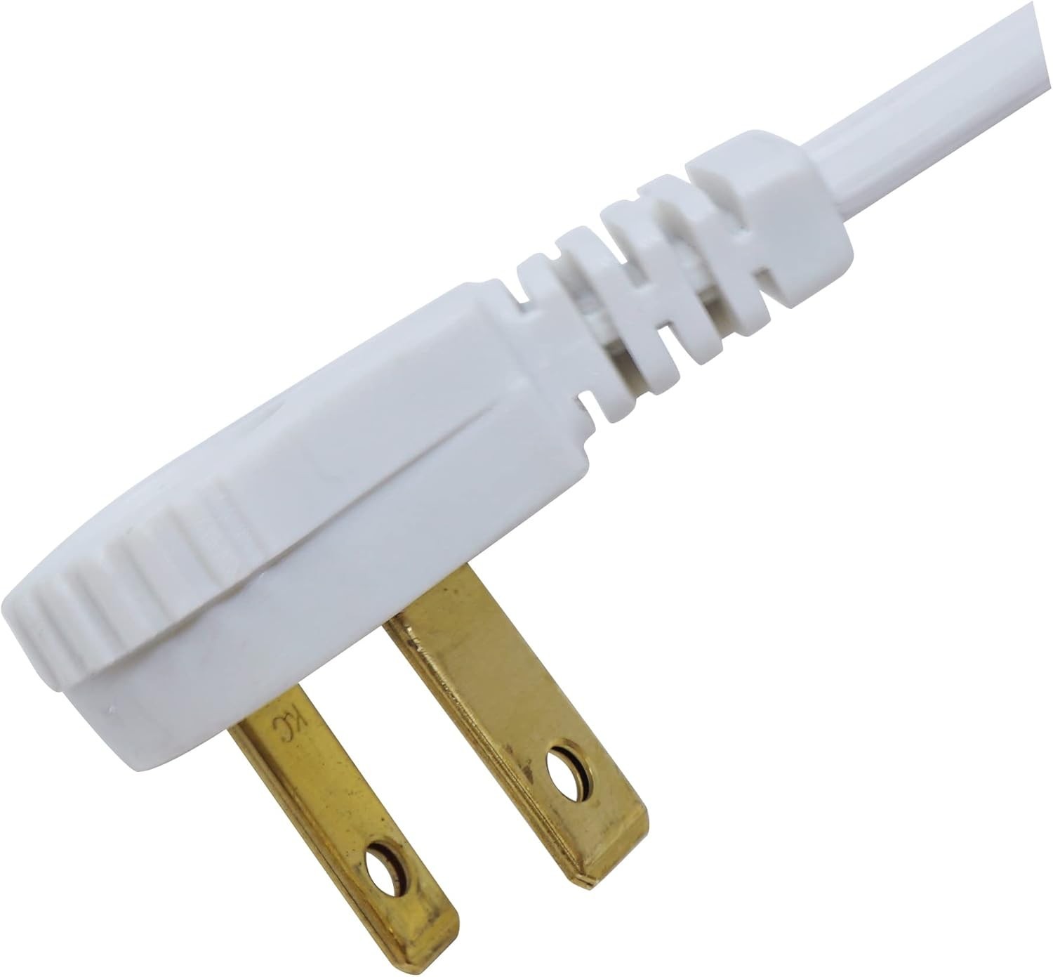 16 Gauge SlimLine Indoor Flat Plug Extension Cord, 3 Polarized Outlets - White
