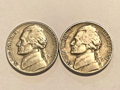 Photo of a 1951-P Jefferson Nickel from an eBay listing that sold on Jul 21, 2026