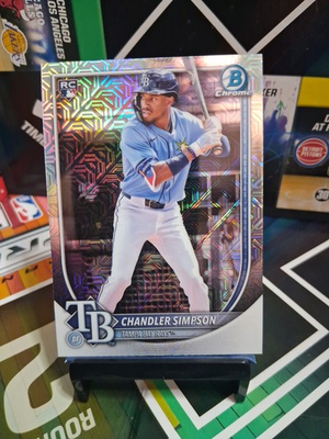 #ad 2025 Bowman Chrome Chandler Simpson #18 Mega Box Mojo Refractor RC $1.00