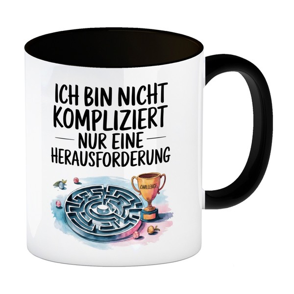 Herausforderung, Nicht Kompliziert Kaffeebecher In Schwarz Pokal-image