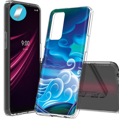 Cover Case for T-Mobile REVVL V Plus 5G,Wave Blue,+Glass Protector