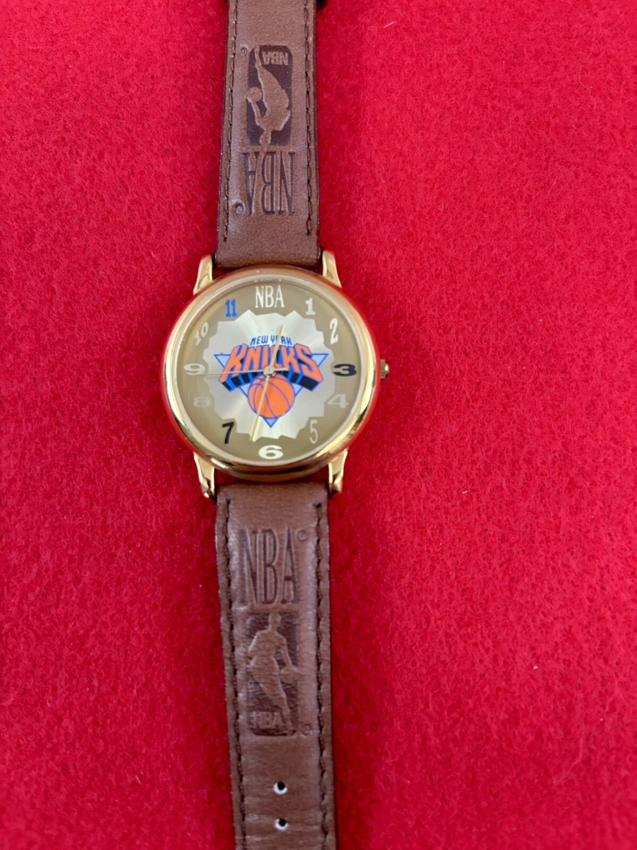 NBA New York Knicks Watch Basketball Brown Leather Strap FREE 